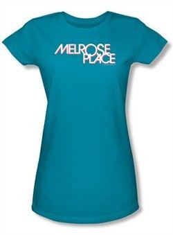 Melrose Place Juniors Shirt Logo Turquoise T-Shirt