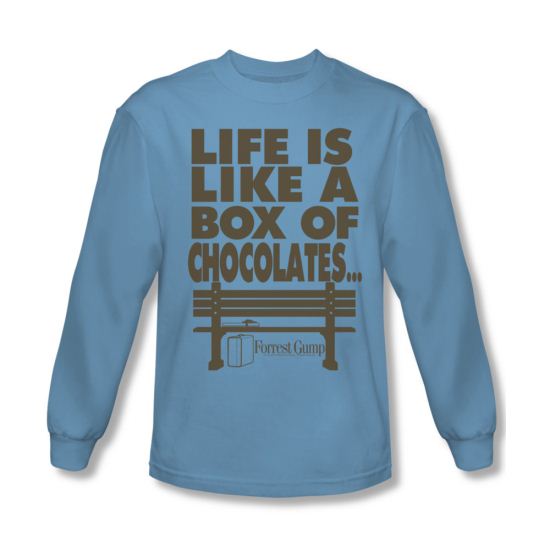 Forrest Gump Shirt Life Long Sleeve Carolina Blue Tee T-Shirt