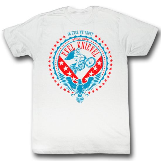 Evel Knievel Shirt We Trust White T-Shirt