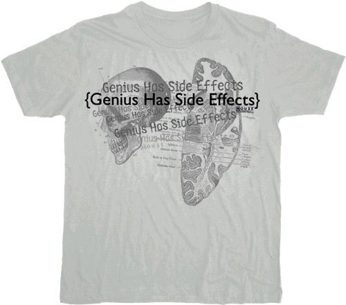 House M.D. Genius Has Side Effects Steel Gray T-shirt