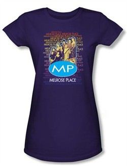 Melrose Place Juniors Shirt Melrose Place Purple T-Shirt