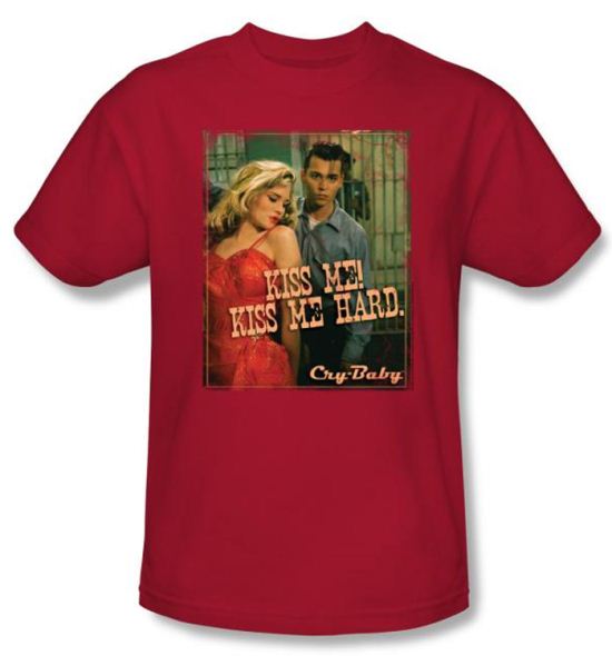 Cry Baby T-shirt Movie Kiss Me Adult Red Tee Shirt