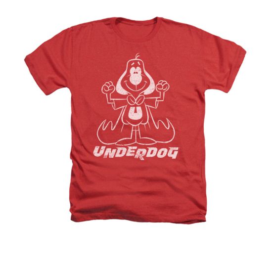 Underdog Shirt Outline Under Adult Heather Red Tee T-Shirt
