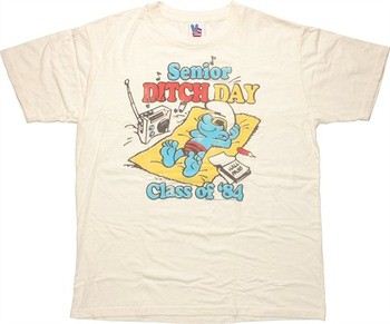 Smurfs Senior Ditch Day Class of 84 T-Shirt Sheer by JUNK FOOD