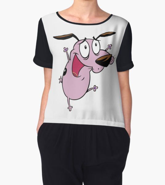 Courage the Cowardly dog Women's Chiffon Top by Aquaart T-Shirt