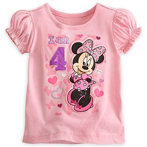 Minnie Mouse ''I Am 4'' Birthday Tee for Girls