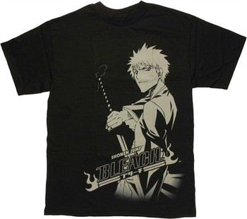 Bleach Gray Ichigo Drawing Sword T-Shirt