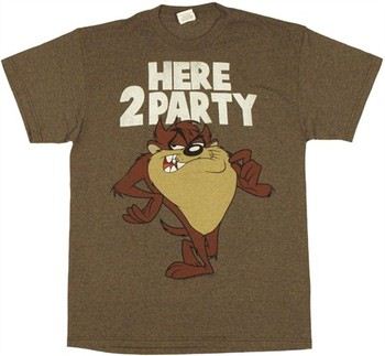 Looney Tunes Taz Here 2 Party T-Shirt