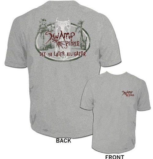 Swamp People See Ya Later Alligator Heather Gray Mens T-shirt