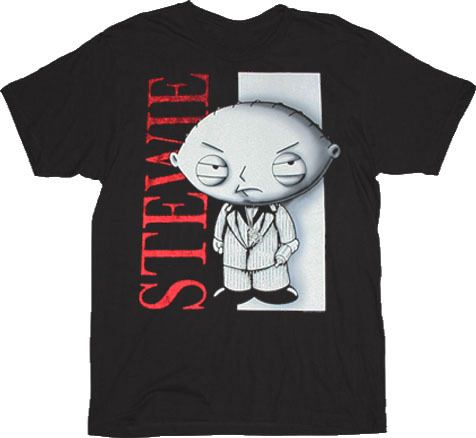 Family Guy Stewie Black and White Scarface Parody Black T-shirt