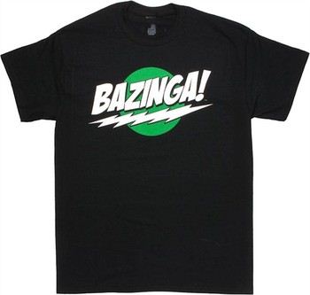 Big Bang Theory Bazinga Glow Word Green Circle T-Shirt