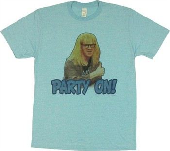 Saturday Night Live SNL Dana Carvey Garth Algar Party On T-Shirt Sheer