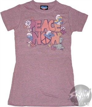 Smurfs Peace Now Baby Doll Tee by JUNK FOOD