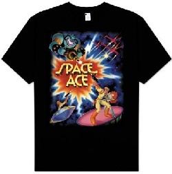 Space Ace Poster Video Game Adult Black T-shirt