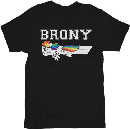 My Little Pony Brony Swoosh Color Black Mens T-shirt