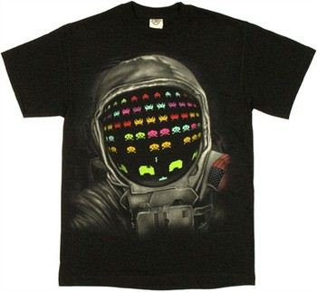 Atari Space Invaders Astronaut Mask Reflection T-Shirt