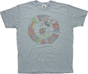 Disney Mickey Mouse Flag Ring Sheer T-Shirt by JUNK FOOD