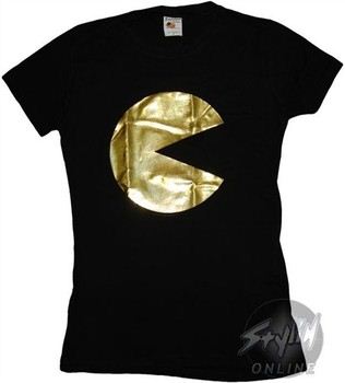 Pac Man Foil Gold Baby Doll Tee