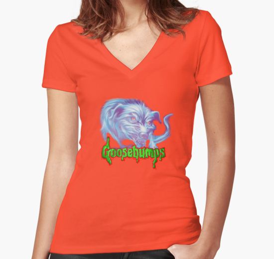 ‘goosebumps’ Women's Fitted V-Neck T-Shirt by roger  hendrix T-Shirt