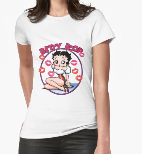 Betty Boop Kiss White T-Shirt by Czerra T-Shirt