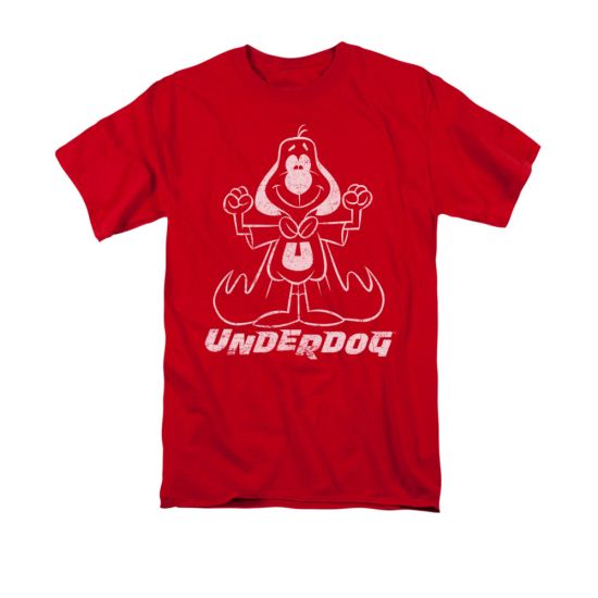 Underdog Shirt Outline Under Adult Red Tee T-Shirt