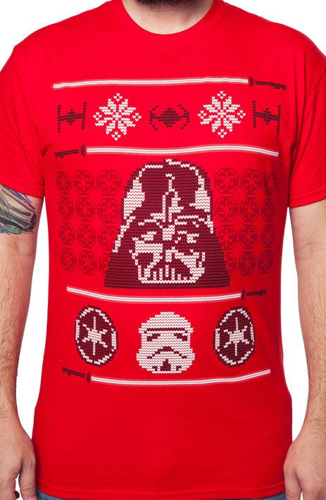 Darth Vader Faux Ugly Sweater Shirt