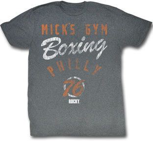 Rocky Balboa Mick's Gym Boxing Philly 76 Adult Gray T-Shirt