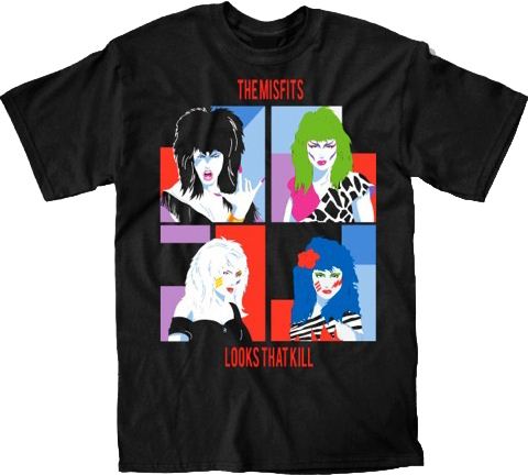 Jem and the Holograms The Misfits Looks That Kill Adult Black T-Shirt