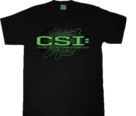 CSI Crime Scene Investigation Sketchy Shadow Black T-shirt