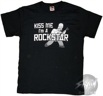 Simpsons Kiss Me I'm a Rockstar T-Shirt