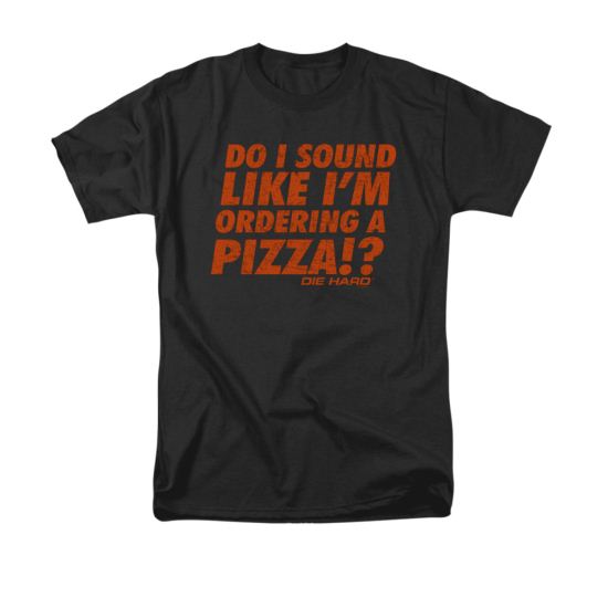 Die Hard Shirt Pizza Adult Black Tee T-Shirt