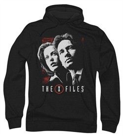 X-Files Hoodie Sweatshirt Mulder & Scully Black Adult Hoody
