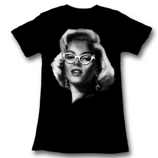 Marilyn Monroe Shirt Juniors Dorky Glasses Black T-Shirt