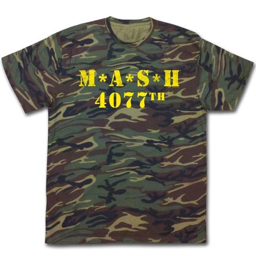 MASH 4077th Camouflage Yellow Print Adult T-Shirt