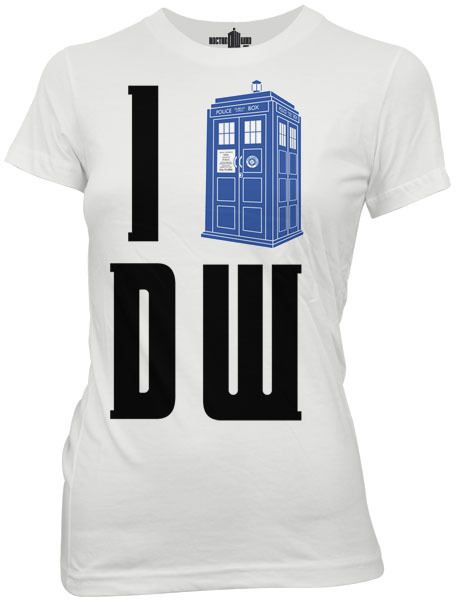 Doctor Who I Heart (Tardis) DW White Juniors T-shirt