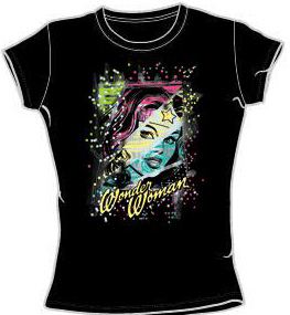 Wonder Woman Juniors T-shirt - Color Block Black Tee