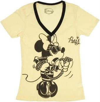 Disney Minnie Mouse Paris Pearls Baby Doll Tee by MIGHTY FINE