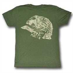 Platoon Shirt Combat Helmet Adult Army Green Tee T-Shirt