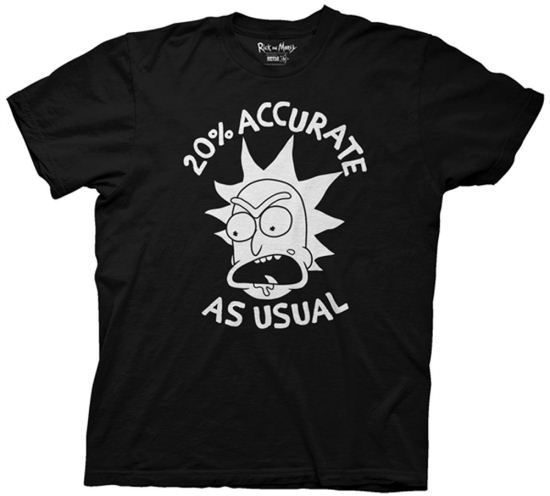 Rick And Morty Shirt 20% Accurate Black T-Shirt