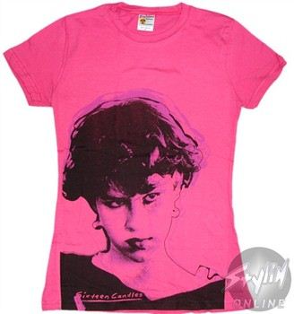 Sixteen Candles Molly Ringwald Face Pink Baby Doll Tee