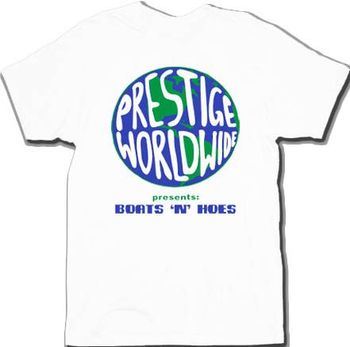 Step Brothers Prestige Worldwide Presents Boats 'N' Hoes White Adult T-shirt