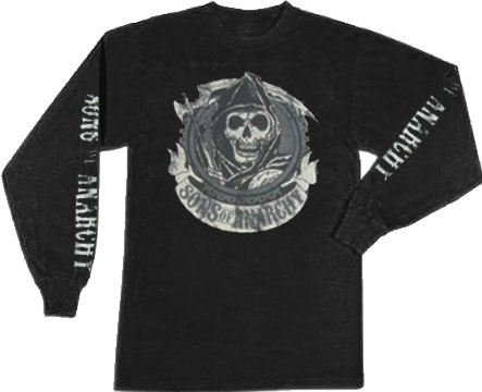 Sons of Anarchy Redwood Original Long Sleeve Black Adult T-shirt