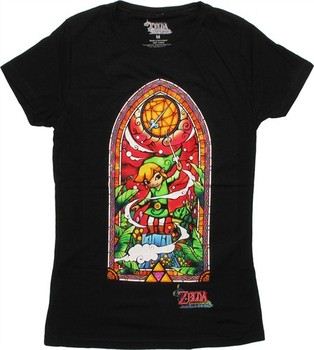Nintendo The Legend of Zelda Stained Glass Wind Waker Baby Doll Tee