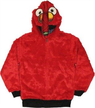 Sesame Street Elmo Furry Costume Full Zipper Hooded Sweatshirt