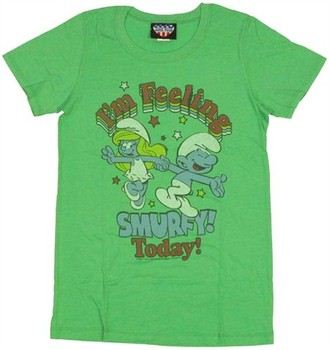 Smurfs I'm Feeling Smurfy Today Baby Doll Tee by JUNK FOOD