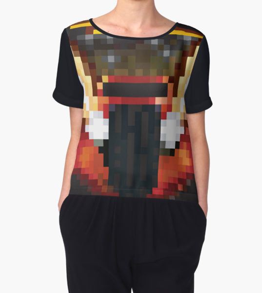 ZZ Top - Eliminator Pixel Art Women's Chiffon Top by Lo-ReZ T-Shirt
