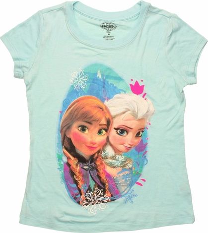 Frozen Anna Elsa Oval Youth T Shirt