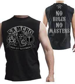 Sons of Anarchy No Rules No Masters Muscle Black Men's Sleeveless T-shirt