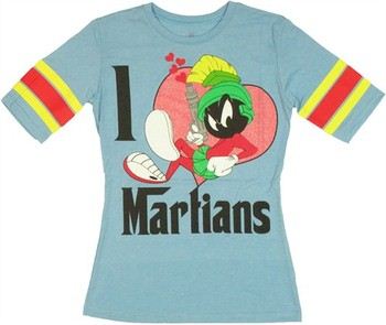 Looney Tunes I Love Martians Marvin Jersey Style Baby Doll Tee