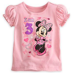 Minnie Mouse ''I Am 3'' Birthday Tee for Girls